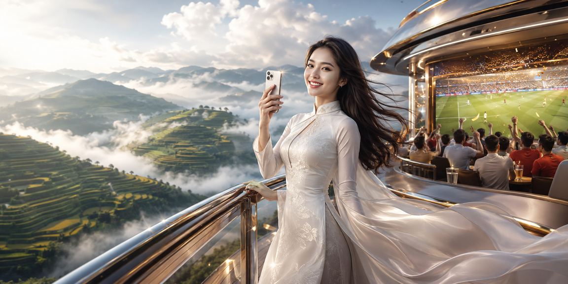Người dùng truy cập casino di động tại vùng núi Sapa với kết nối ổn định
